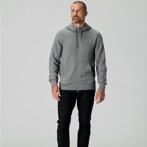 Proof 72 Hour Merino Wool Tech Full Zip Hoodie Size XS Heather Grey Gray Outdoor